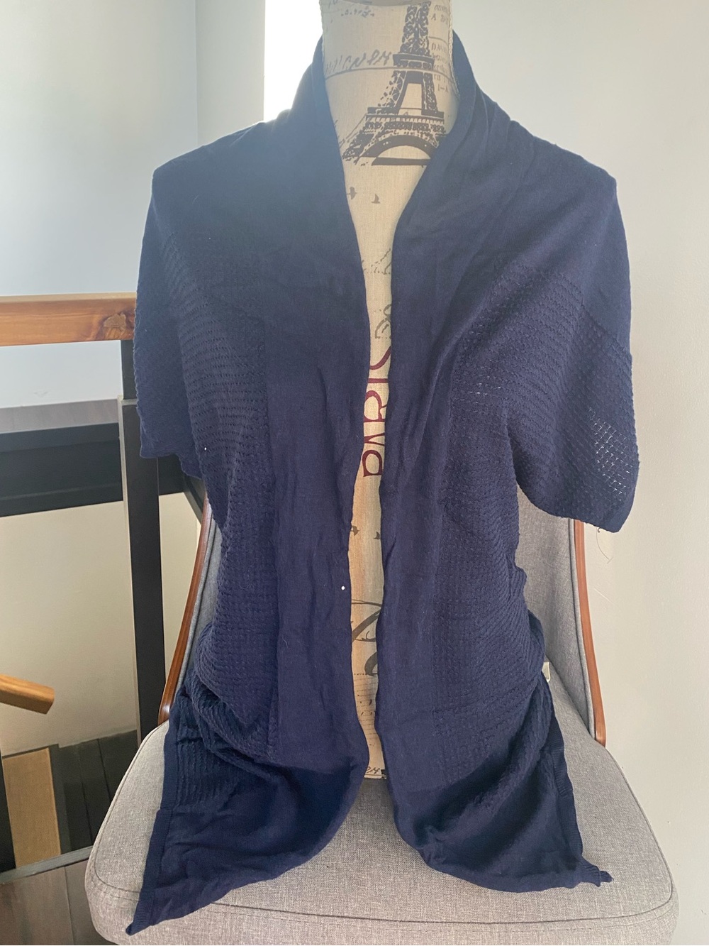 UGG Navy Open-Front Short-Sleeve Cardigan